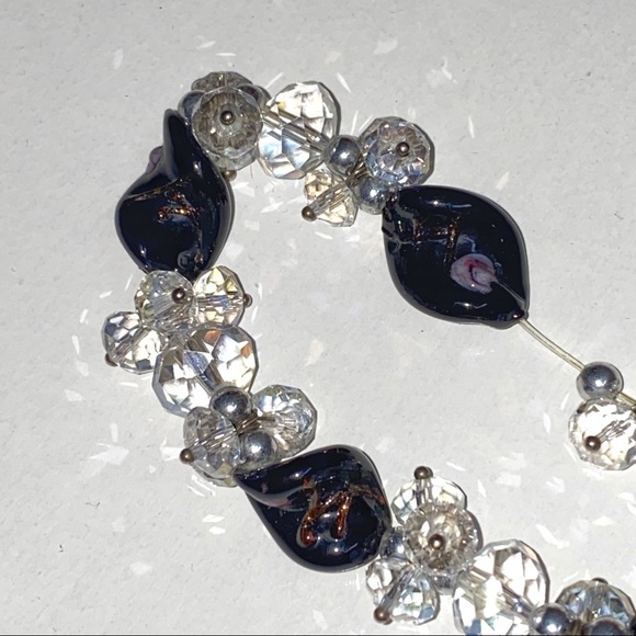 ⚠️ dark purple clear hollow blown glass beads - Picture 2 of 7